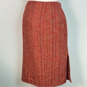 Bazar Christian Lacroix Silk Blend Red Tweed Skirt